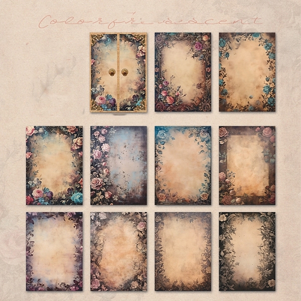 

PandaHall 30 Sheets Vintage Flower Scrapbooking Paper Pads, for DIY Album Scrapbook, Background Paper, Diary Decoration, Antique White...