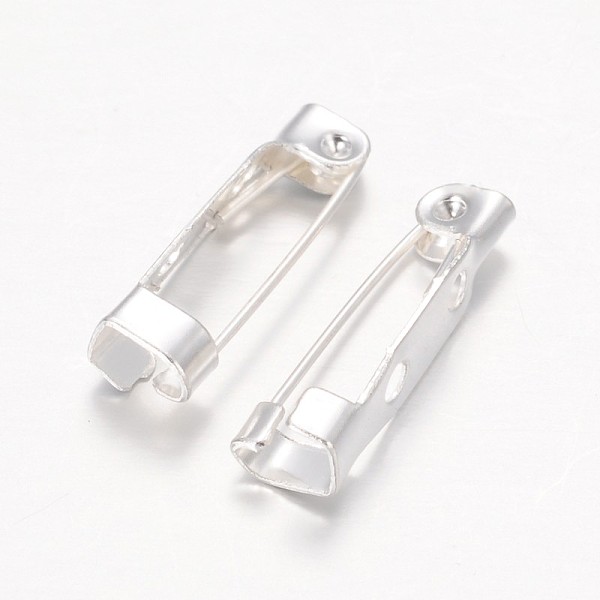 

PandaHall Iron Brooch Findings, Back Bar Pins, Silver Color Plated, 20mm long, 5mm wide, 5mm thick Iron Silver