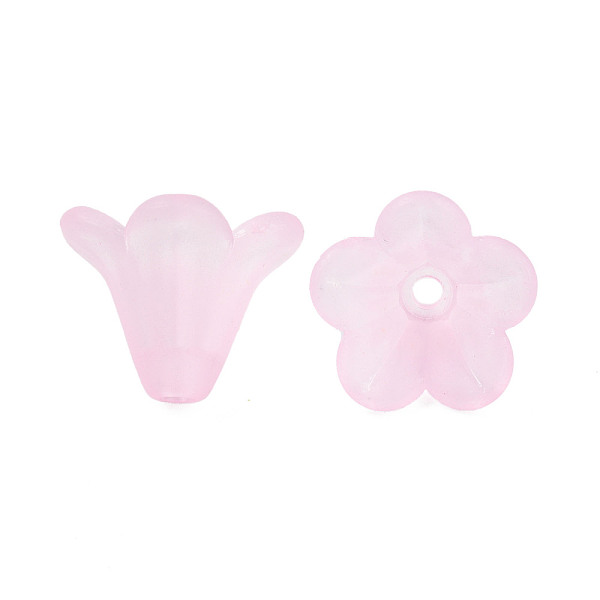

PandaHall Frosted Acrylic Beads, Flower, Pink, 10x13.5mm, Hole: 1.8mm, about 1600pcs/500g Acrylic Flower Pink
