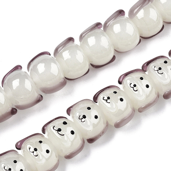 

PandaHall Handmade Lampwork Beads Strands, Dog, Rosy Brown, 11x15.5x16mm, Hole: 2mm, about 40pcs/strand, 17.52 inch(44.5cm) Lampwork Dog