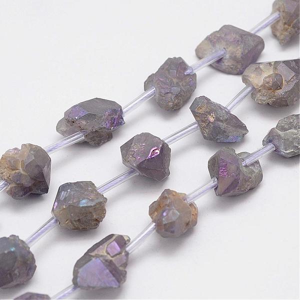 

PandaHall Natural Amethyst Bead Strands, Nuggets, 8~16x7~14x6~14mm, Hole: 2mm, about 20pcs/strand, 15.7 inch(400mm) Amethyst Nuggets Purple