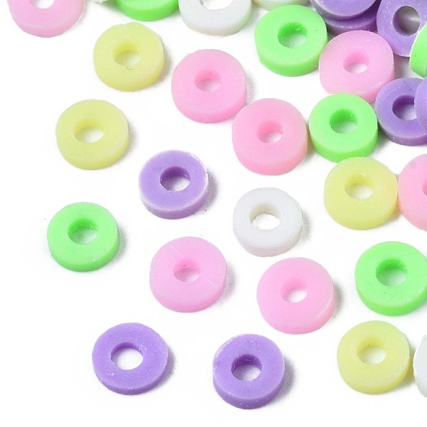 

PandaHall Handmade Polymer Clay Beads, Heishi Beads, Disc/Flat Round, Mixed Color, 4x0.5~1.5mm, Hole: 1.5mm, about 66600pcs/1000g Polymer..., Multicolor
