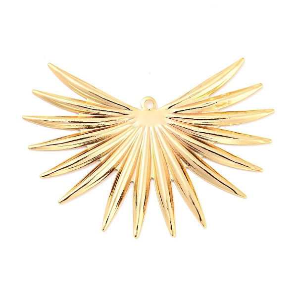 

PandaHall Rack Plating Brass Pendants, Sun Charm, Real 18K Gold Plated, 31x43x1mm, Hole: 1.4mm Brass Sun