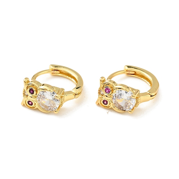 

PandaHall Cubic Zirconia Owl Hoop Earrings, Rack Plating Brass Jewelry for Women, Cadmium Free & Nickel Free & Lead Free, Real 18K Gold..., Clear
