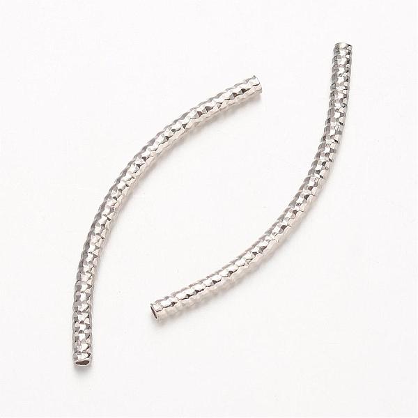 

PandaHall Curved Brass Tube Beads, Real Platinum Plated, 34x2mm, Hole: 1mm Brass Tube