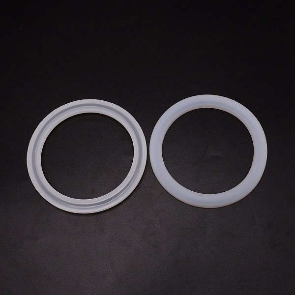 

PandaHall DIY Bangle Silicone Molds, Resin Casting Molds, For UV Resin, Epoxy Resin Jewelry Making, Ring, White, 115.5x10.5mm, Inner...