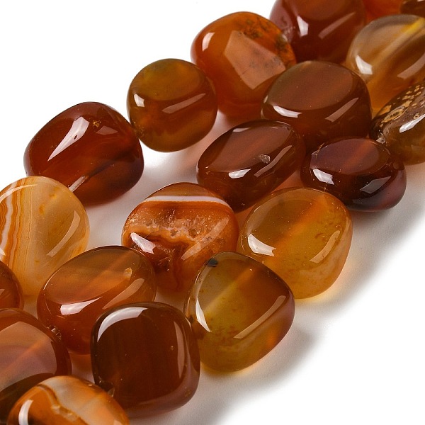

PandaHall Natural Agate Beads Strands, Dyed & Heated, Nuggets, Tumbled Stone, Chocolate, 14~15x10~14x8~9.5mm, Hole: 1.6mm, about..., Brown