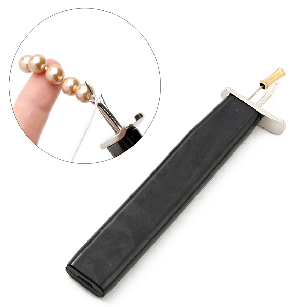 

PandaHall Galvanized Steel Beading Knotters, Cord Knotting Tool, with Plastic Handle, Platinum, 146x34x10mm, Pin: 1mm Steel Black