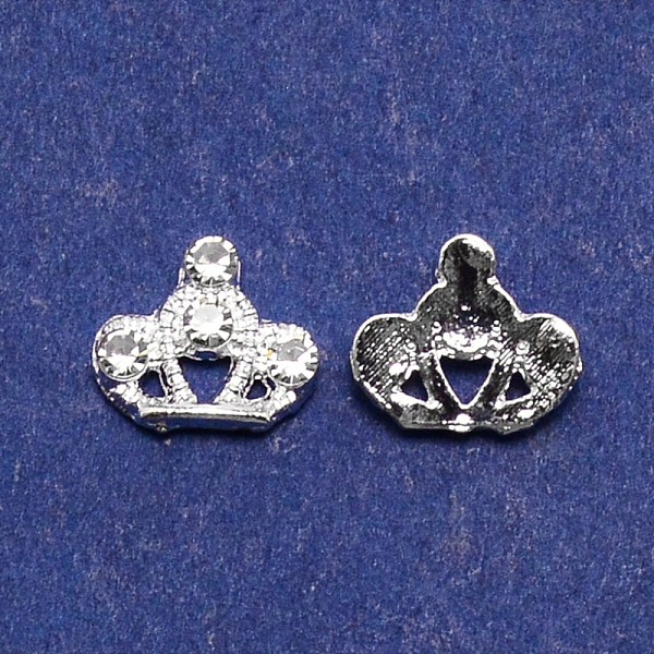 

PandaHall Crown Alloy Rhinestone Nail Art Cabochons, Nail Art Charms for Women DIY Manicures Decoration Accessories, Crystal, 8x10x2mm..., Clear