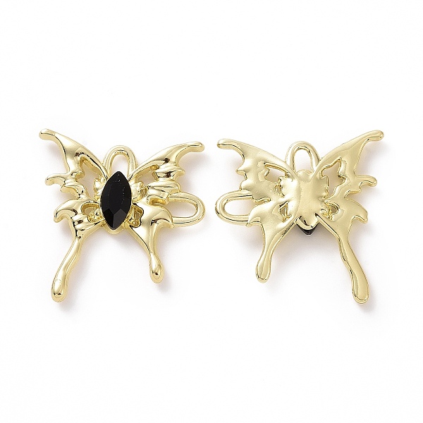 

PandaHall Rack Plating Alloy Connector Charms, Butterfly Links with Glass, Light Gold, Cadmium Free & Lead Free & Nickle Free, Black...