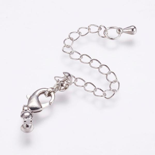 

PandaHall Long-Lasting Plated Brass Chain Extender, with Lobster Claw Clasps and Bead Tips, Real Platinum Plated, Real Platinum Plated, 20mm...