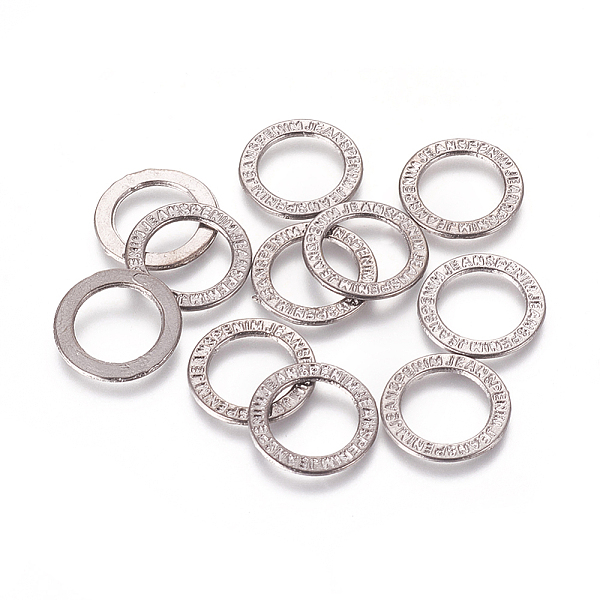 PandaHall Alloy Linking Rings, Gunmetal, Lead Free, Nickel Free and Cadmium Free, 14mm in diameter, 1mm thick, hole: 10mm Alloy Ring