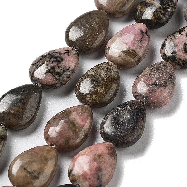 

PandaHall Natural Rhodonite Beads Strands, Flat Teardrop, 17.5~18x13~13.5x6mm, Hole: 1.2~1.4mm, about 11pcs/strand, 7.56''(19.2cm) Rhodonite...