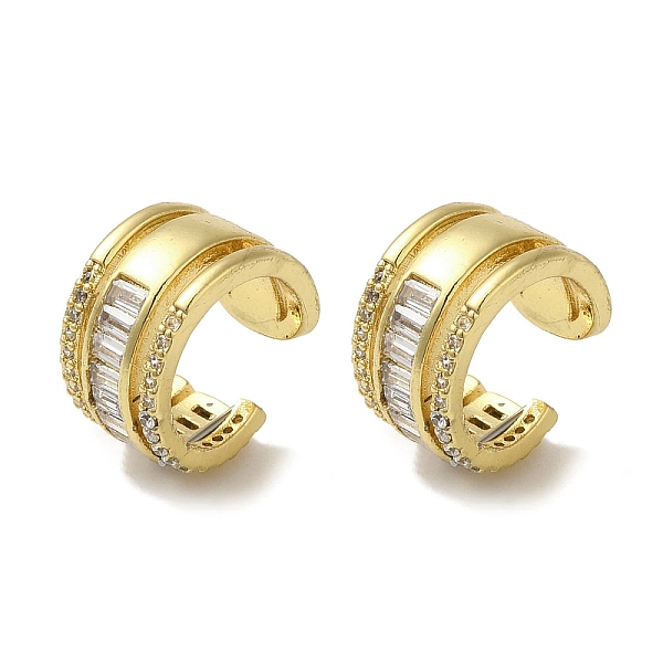 

PandaHall Rack Plating Brass Pave Clear Cubic Zirconia Ring Cuff Earrings for Women, Cadmium Free & Lead Free, Long-Lasting Plated, Real 18K...