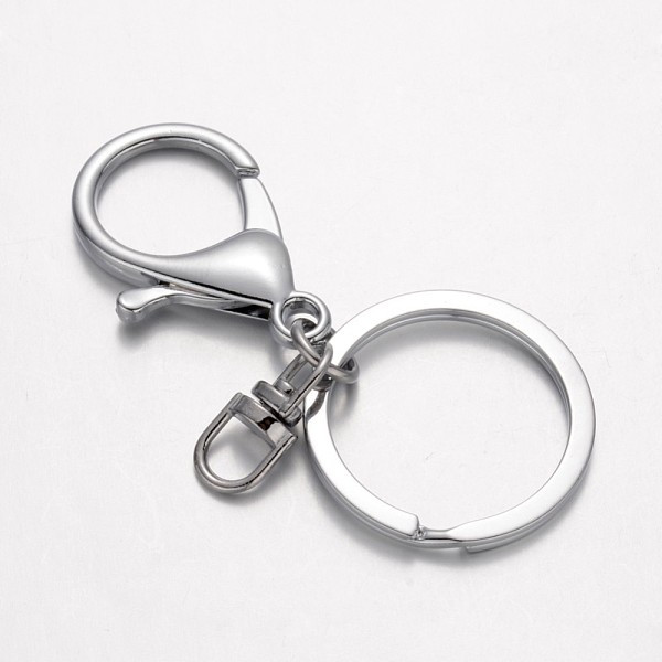 

PandaHall Alloy Split Key Rings, Keychain Clasp Findings, Platinum, 66mm Alloy Others