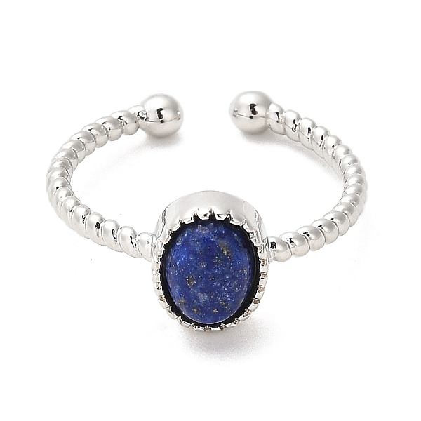 Natural Lapis Lazuli Open Cuff Ring