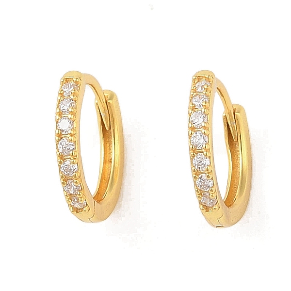 

PandaHall 925 Sterling Silver with Micro Pave Cubic Zirconia Hoop Earrings Findings, Real 18K Gold Plated, 14.5x13x2mm, Pin: 0.8mm Sterling...