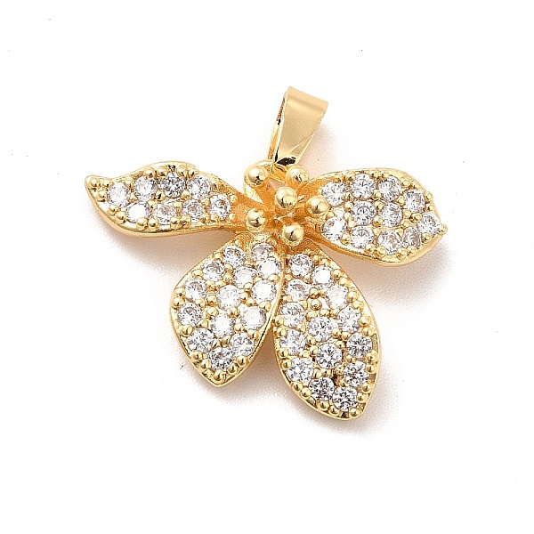 

PandaHall Brass Micro Pave Clear Cubic Zirconia Pendants, with Glass, Flower, Real 18K Gold Plated, 16x21.5x6mm, Hole: 5x2.5mm Brass+Glass...