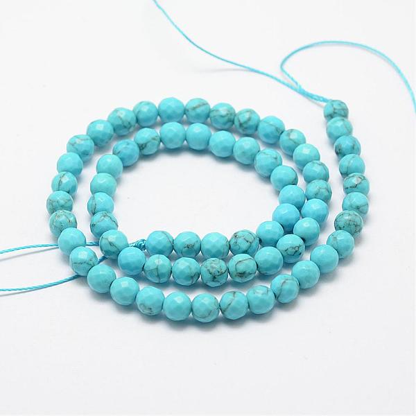 

PandaHall Synthetic Turquoise Bead Strands, Round, Dyed, 6mm, Hole: 1mm, about 66pcs/strand, 15.3 inch(39cm) Synthetic Turquoise Round