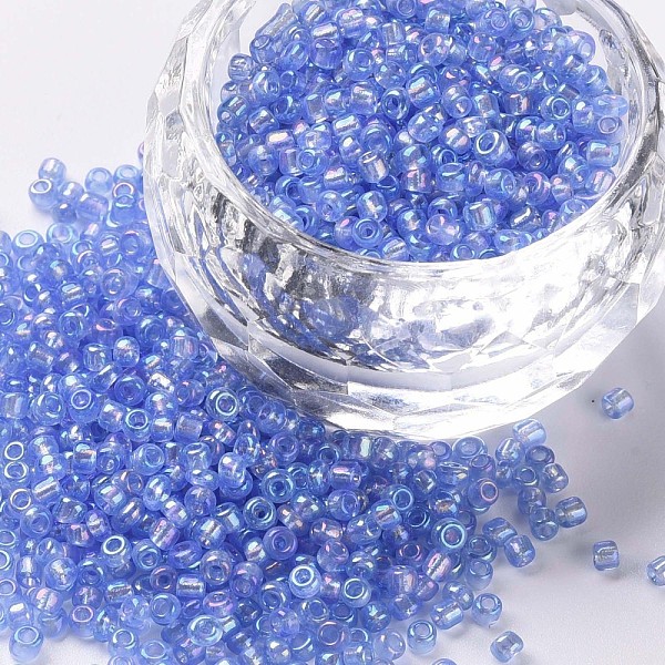 

PandaHall 12/0 Round Glass Seed Beads, Transparent Colours Rainbow, Round Hole, Cornflower Blue, 12/0, 2mm, Hole: 1mm, about 3333pcs/50g...