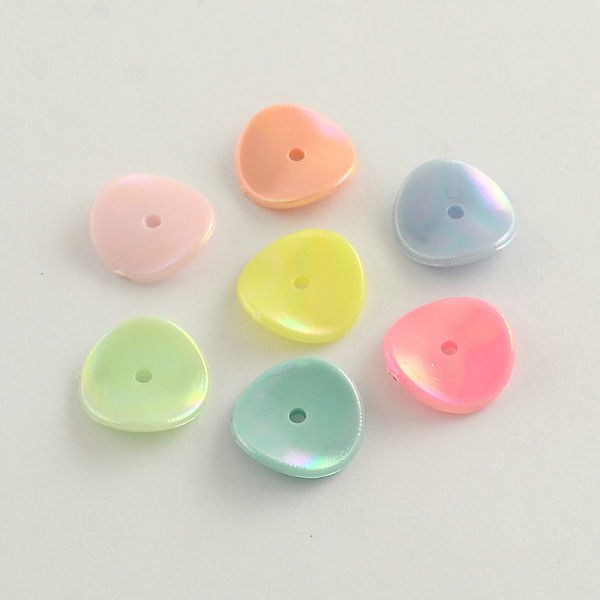 

PandaHall AB Color Plated Acrylic Beads, Flat Round, Mixed Color, 15x15x3mm, Hole: 2mm, about 1500pcs/500g Acrylic Flat Round Multicolor