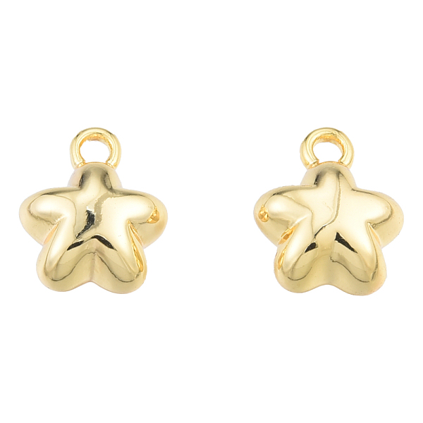 

PandaHall Brass Charms, Nickel Free, Star, Real 18K Gold Plated, 9.5x7.5x5mm, Hole: 1.2mm Brass Star