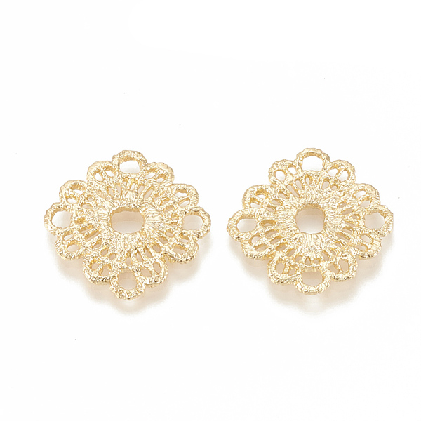 

PandaHall Brass Chandelier Components Links, Flower, Real 18K Gold Plated, 24x24x2mm, Hole: 2.5mm Brass Flower