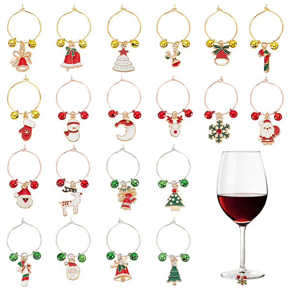 クリスマス合金エナメルワイングラスチャーム