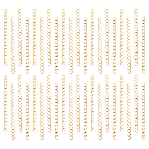 

PandaHall UNICRAFTALE 100 Strands 47mm Golden Chain Extenders 304 Stainless Steel Necklace Bracelet Anklet Extender Chain Set Metal Chains...