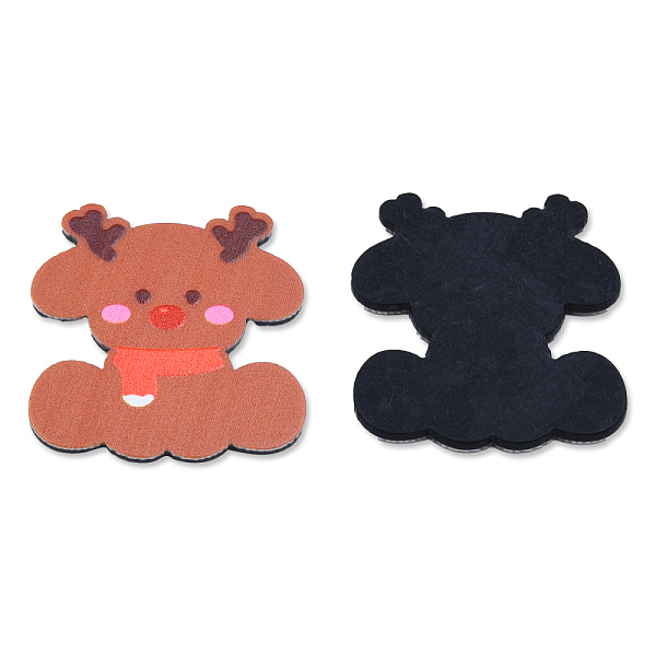

PandaHall Printed Embossed Opaque Acrylic Cabochons, Christmas Reindeer/Stag, Sienna, 30x27x2mm Acrylic Deer Brown