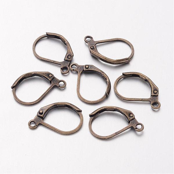 

PandaHall Antique Bronze Tone Brass Leverback Earring Findings, with Loop, Nickel Free, 15x10mm, Hole: 1mm Brass