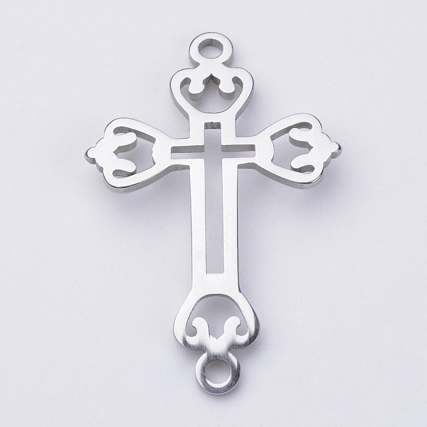 

PandaHall 201 Stainless Steel Links, Cross, Stainless Steel Color, 29.5x19.5x1mm, Hole: 2mm 201 Stainless Steel Cross