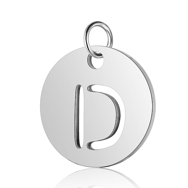

PandaHall 304 Stainless Steel Charms, Flat Round with Letter, Stainless Steel Color, Letter.D, 12x1mm, Hole: 2.5mm 304 Stainless Steel...
