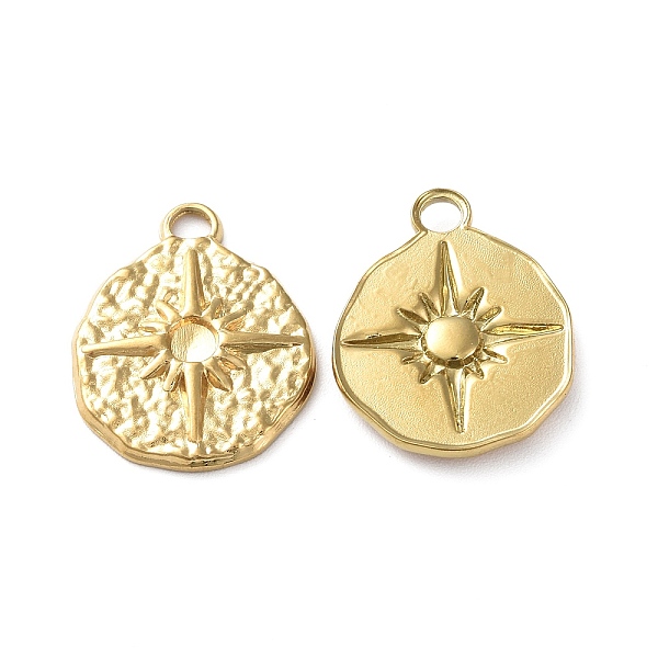 

PandaHall Ion Plating(IP) 304 Stainless Steel Pendant Cabochon Settings, Flat Round with Star, Golden, Tray: 3.5mm, 23.5x18.5x2.5mm, Hole...