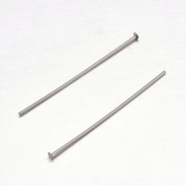 

PandaHall 304 Stainless Steel Flat Head Pins, Stainless Steel Color, 24x0.7mm, 21 Gauge, Head: 1.2~1.5mm 304 Stainless Steel