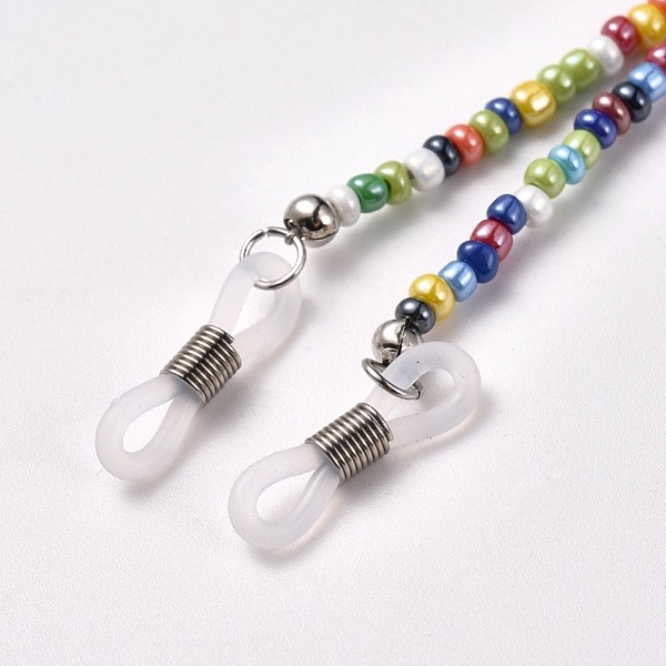

PandaHall Eyeglasses Chains, Neck Strap for Eyeglasses, with Glass Seed Beads, Rubber Loop Ends and Brass Findings, Colorful, 30.9 inch...