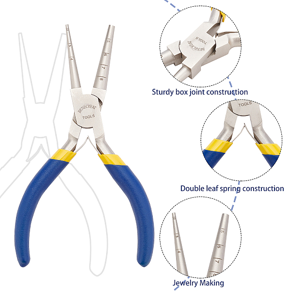 BENECREAT Wire Looping Pliers Bail Making Rite Pliers (2-8mm Loops) For Beading Jewelry Making And Wire Forming