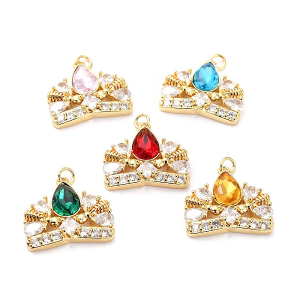 

PandaHall Brass Micro Pave Cubic Zirconia Pendants, Long-Lasting Plated, Real 18K Gold Plated with Glass, Bee, Mixed Color, 21x14x6.5mm..., Multicolor