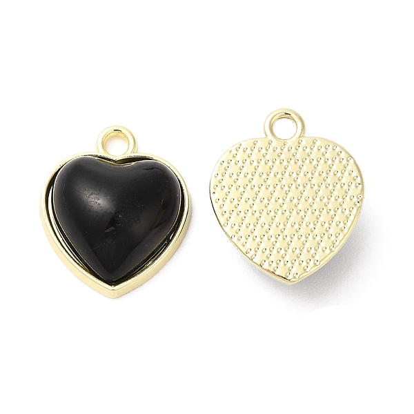 

PandaHall Alloy Pendants, Resin Heart Charms, Golden, Black, 16.5x14x6.5mm, Hole: 2mm Alloy+Resin Heart Black