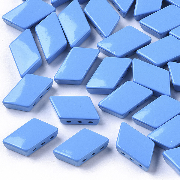 

PandaHall Spray Painted Alloy Multi-Strand Links, Cadmium Free & Lead Free, For Tile Elastic Bracelets Making, Parallelogram, Dodger Blue...