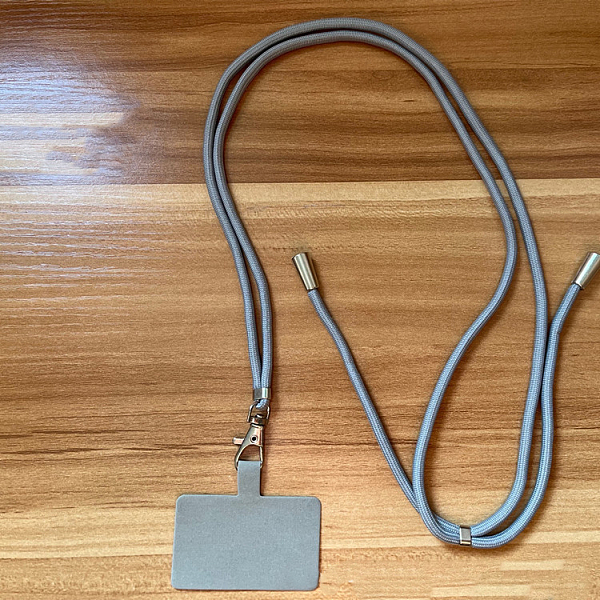 

PandaHall Adjustable Polyester Phone Lanyards for Around The Neck, Crossbody Patch Phone Lanyard, with Plastic & Alloy Holder, Gray, 6.5x4cm...