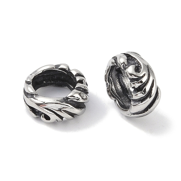 

PandaHall 316 Surgical Stainless Steel Beads, Large Hole Beads, Leaf, Antique Silver, 12x5mm, Hole: 8mm 316 Surgical Stainless Steel Leaf