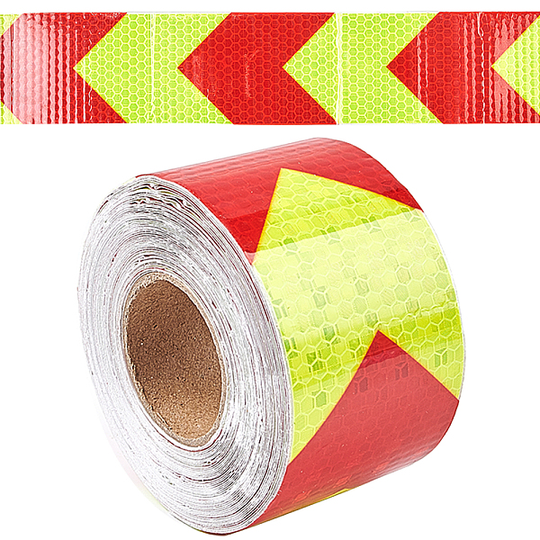 

PandaHall GORGECRAFT 2" X 33ft Reflective Hazard Warning Tape Red Yellow High Intensity Waterproof Reflector Safety Tape Marking Tape for...