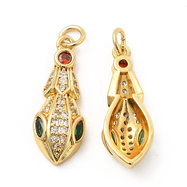 

PandaHall Brass Micro Pave Cubic Zirconia Pendants, with Jump Ring, Snake Charm, Golden, Colorful, 24x9x5mm, Hole: 3mm Brass+Cubic Zirconia...