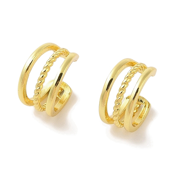 

PandaHall Brass Cuff Earrings for Women, Real 18K Gold Plated, 12x8mm Brass