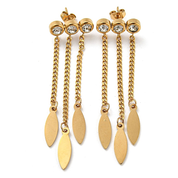 

PandaHall Vacuum Plating Clear Cubic Zirconia Chandelier Earrings, 304 Stainless Steel Oval Tassel Earrings, Golden, 63x18mm 304 Stainless...