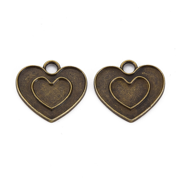 

PandaHall Tibetan Style Alloy Pendant Enamel Settings, Cadmium Free & Lead Free, Heart, Antique Bronze, 19x21x1.5mm, Hole: 3mm Alloy Heart
