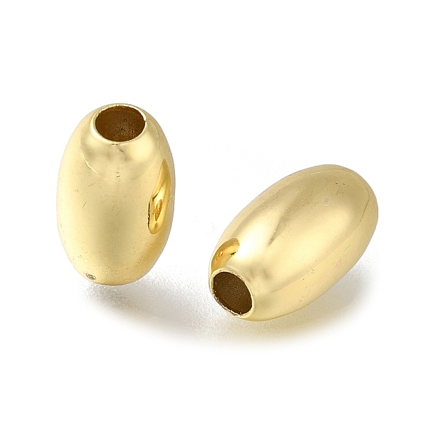 

PandaHall Rack Plating Brass Beads, Long-Lasting Plated, Lead Free & Cadmium Free, Rice, Real 18K Gold Plated, 10x6mm, Hole: 2.5mm Brass...