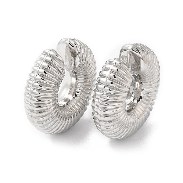 

PandaHall Rack Plating Brass Textured Round Cuff Earrings, Long-Lasting Plated, Cadmium Free & Lead Free, Platinum, 29x30x10mm Brass