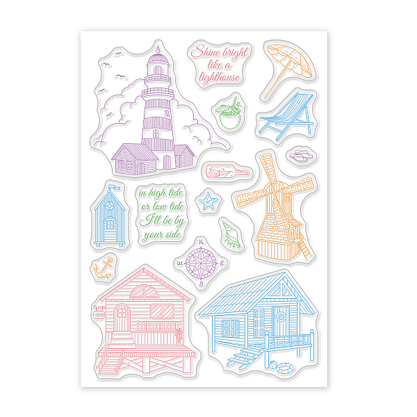 

PandaHall PVC Plastic Stamps, for DIY Scrapbooking, Photo Album Decorative, Cards Making, Stamp Sheets, Building Pattern, 16x11x0.3cm...